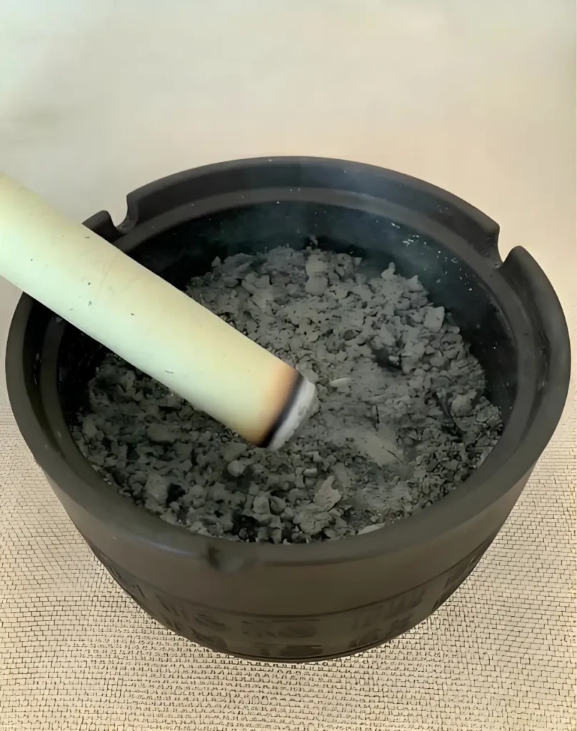 Moxibustion ash